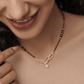 Eternal Leaf Diamond Mangalsutra worn by model