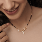Eternal Leaf Diamond Mangalsutra worn by model