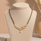 Eternal Leaf Diamond Mangalsutra on display stand